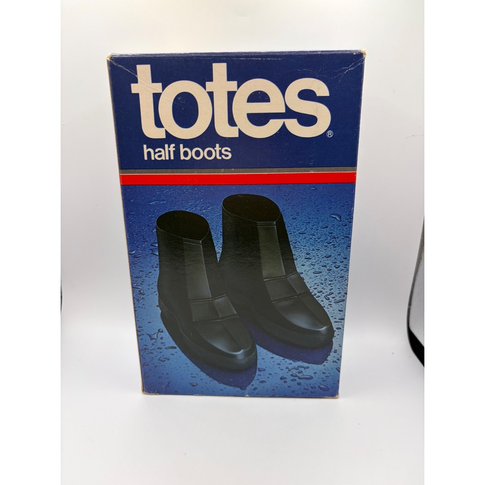 Vintage Totes Half Boots Black Rubber Overshoes Unisex Small 6.5-8 Made in USA